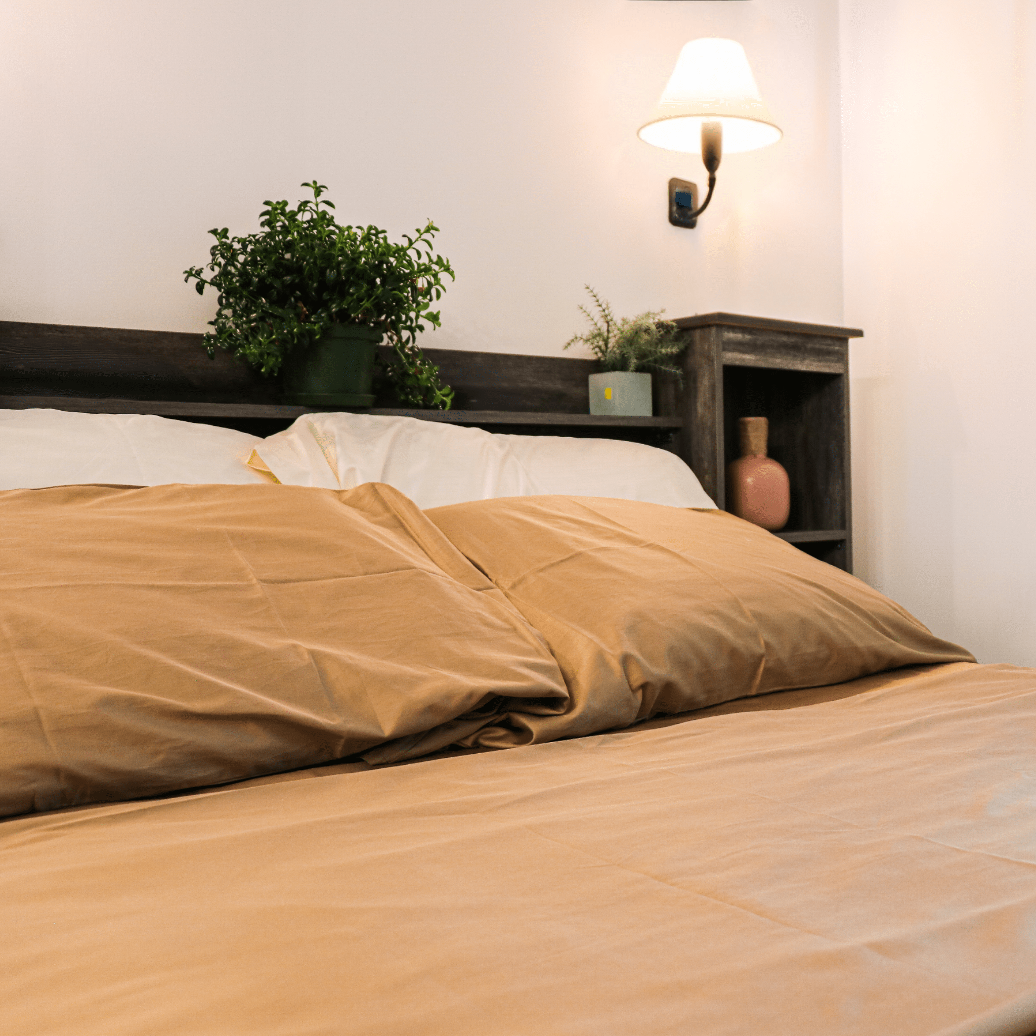 Room View with Taupe Meadow Sheet