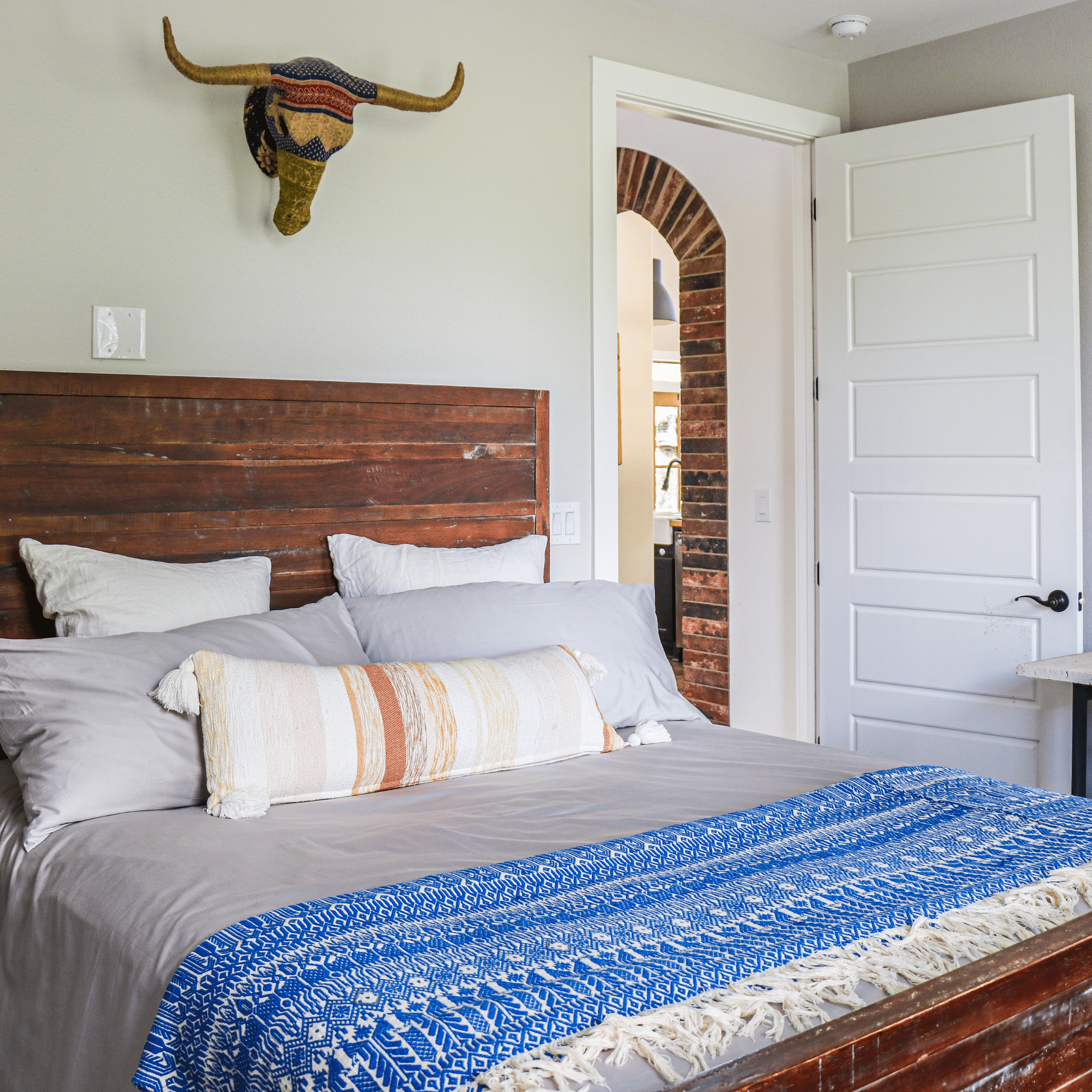 Room view with Moonlight Grey Cotton Bedsheets