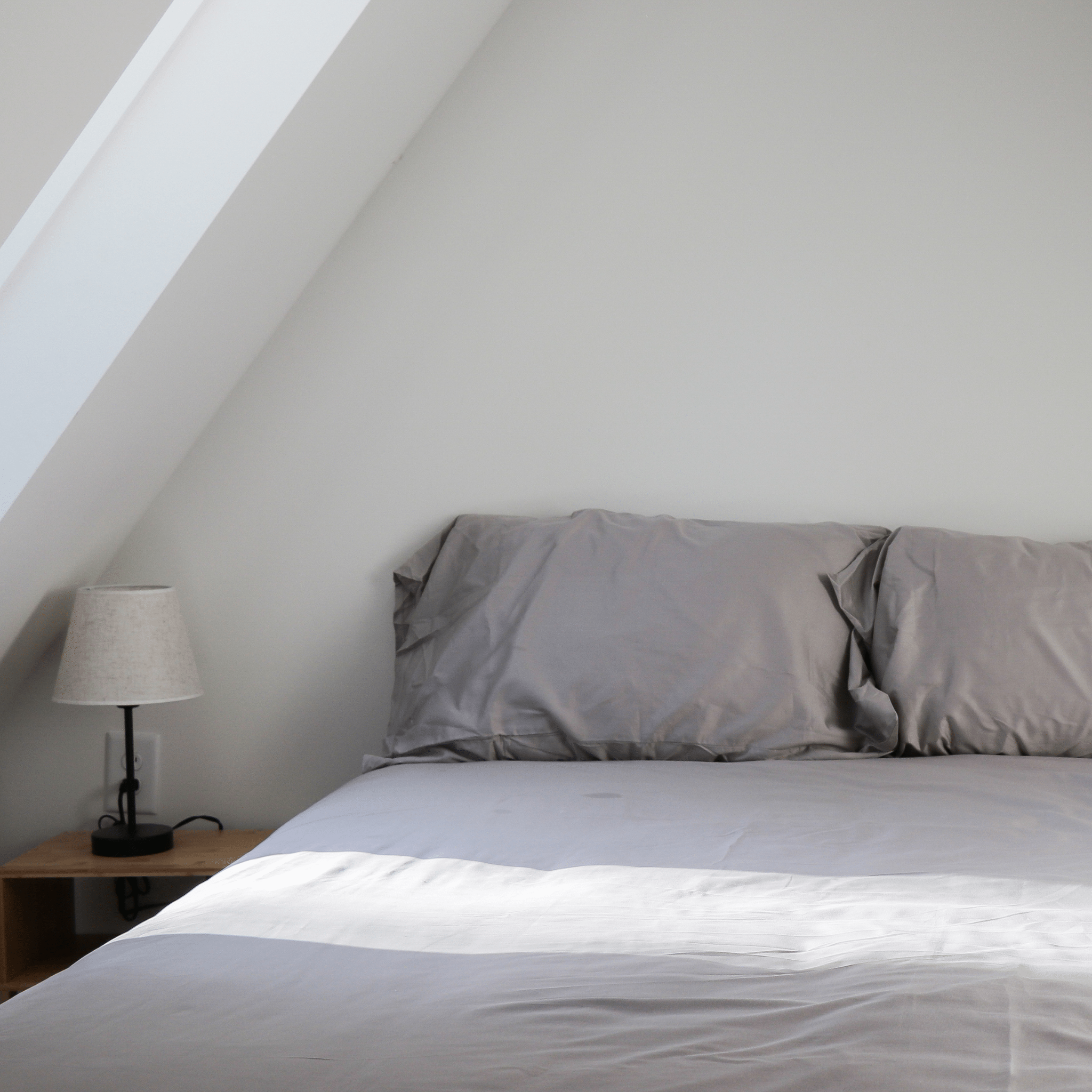 Room View with Moonlight Grey Cotton Bedsheet